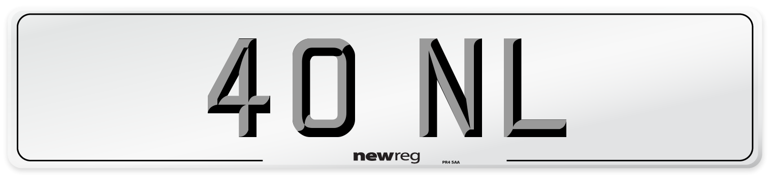 40 NL Number Plate from New Reg